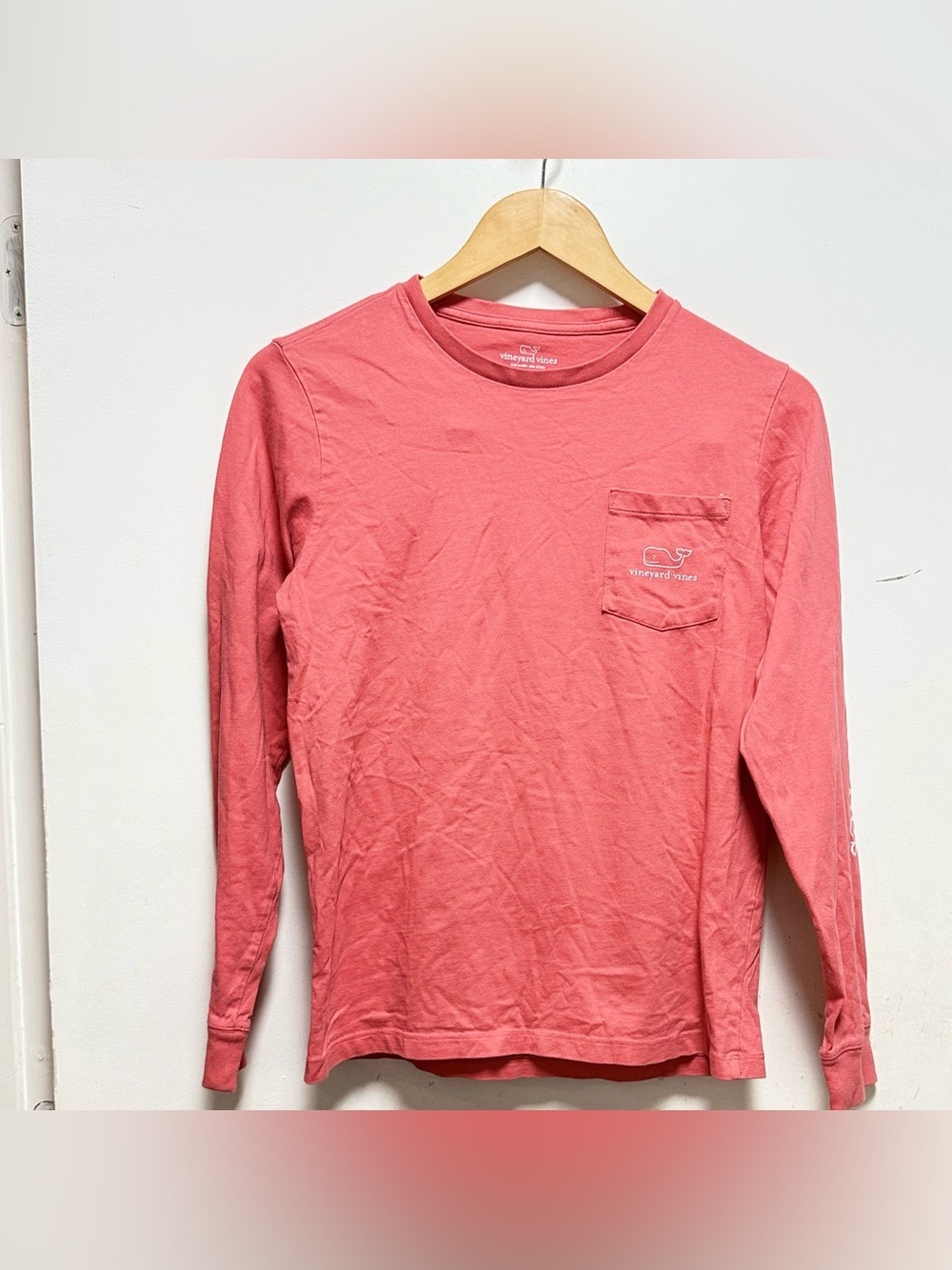 Vineyard Vines Men’s Long-Sleeve Pocket Tee — Coral